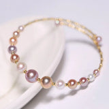 Colorful Purple Pearl Strand Bracelet - 18K Yellow Gold Etsy