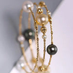 9mm Tahitian & Golden Pearl Bracelet - 18K Yellow Gold Etsy