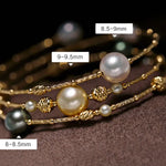 9mm Tahitian & Golden Pearl Bracelet - 18K Yellow Gold Etsy