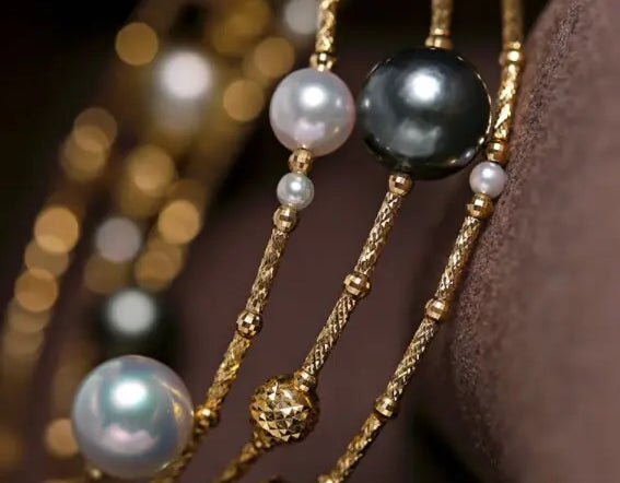 9mm Tahitian & Golden Pearl Bracelet - 18K Yellow Gold Etsy