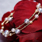 5A+ Natural Golden Pearl 3.5-6.5mm Handmade 18K Yellow  Gold Bracelets, Seawater Pearl, Gift for Her, Golden Pearl, Gift Idea Etsy