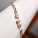 AAA+ 7mm Akoya Pearl Strand Bangles - 18K Yellow Gold Etsy