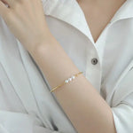 AAA+ 7mm Akoya Pearl Strand Bangles - 18K Yellow Gold Etsy