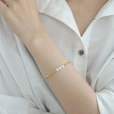 AAA+ 7mm Akoya Pearl Strand Bangles - 18K Yellow Gold Etsy