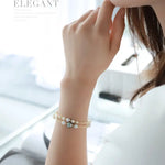 AAA+ 9mm Tahitian Peacock Green Pearl Strand Bangles - 18K Yellow Gold Etsy