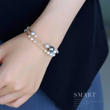 AAA+ 9mm Tahitian Peacock Green Pearl Strand Bangles - 18K Yellow Gold Etsy