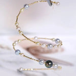 AAA+ 9mm Tahitian Peacock Green Pearl Strand Bangles - 18K Yellow Gold Etsy