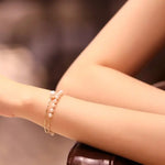 4.5-10mm Natural High Luster White Pearl Handmade 18k  Yellow Gold Beaded Pearl Bracelets, Rose Pink Pearl Bracelets, Gift Idea Etsy