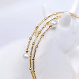 4.5-10mm Natural High Luster White Pearl Handmade 18k  Yellow Gold Beaded Pearl Bracelets, Rose Pink Pearl Bracelets, Gift Idea Etsy