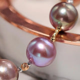 10-12mm Natural Colorful High Luster Pearl Handmade 14k Yellow Gold Beaded Pearl Bracelets, Rose Pink Pearl Bracelets, Vanilla Color Pearl Etsy
