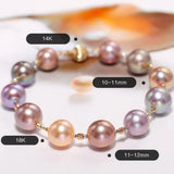 10-12mm Natural Colorful High Luster Pearl Handmade 14k Yellow Gold Beaded Pearl Bracelets, Rose Pink Pearl Bracelets, Vanilla Color Pearl Etsy