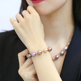 10-12mm Natural Colorful High Luster Pearl Handmade 14k Yellow Gold Beaded Pearl Bracelets, Rose Pink Pearl Bracelets, Vanilla Color Pearl Etsy