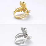 925 Silver White Pearl CZ Diamond Ring - Open Cluster Crown Design Etsy