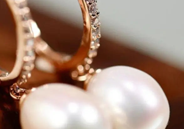 AAA+ High Luster 10mm White Pink Oval Pearl 18K Gold Plated Vermeil White Pink Pearl Earrings, Freshwater Pearl Earrings Etsy