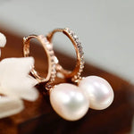 AAA+ High Luster 10mm White Pink Oval Pearl 18K Gold Plated Vermeil White Pink Pearl Earrings, Freshwater Pearl Earrings Etsy