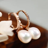 AAA+ High Luster 10mm White Pink Oval Pearl 18K Gold Plated Vermeil White Pink Pearl Earrings, Freshwater Pearl Earrings Etsy