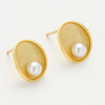 5A+ Akoya Pearl Handmade 24k Gold Vermeil Earrings, White Pink Pearl Earrings, High Luster Pearl Earrings, Matt Finished Earrings Etsy