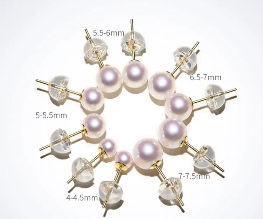 5A+ Akoya Pearl Earrings, 3-9.5mm White Pink Pearl S925 Silver Earrings, Seawater Pearl Earrings Etsy