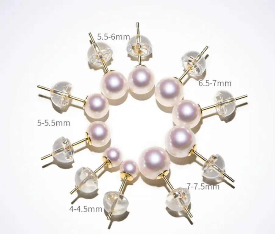 Akoya Pearl 3-9.5mm 18k Gold Plated Vermeil White Pink Pearl Stud Earrings Etsy
