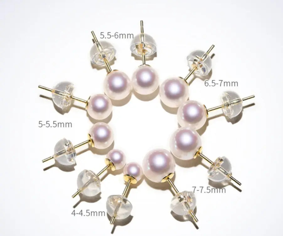 Akoya Pearl 3-9.5mm 18k Gold Plated Vermeil White Pink Pearl Stud Earrings Etsy