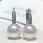 5A+ High Luster Pearl 10mm Handmade 925 Silver White Pink Pearl Earrings, Freshwater Pearl Earrings, Pink Pearl, Diamond Earrings Etsy