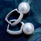 5A+ High Luster Pearl 10mm Handmade 925 Silver White Pink Pearl Earrings, Freshwater Pearl Earrings, Pink Pearl, Diamond Earrings Etsy
