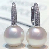 5A+ High Luster Pearl 10mm Handmade 925 Silver White Pink Pearl Earrings, Freshwater Pearl Earrings, Pink Pearl, Diamond Earrings Etsy
