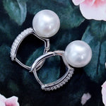 5A+ High Luster Pearl 10mm Handmade 925 Silver White Pink Pearl Earrings, Freshwater Pearl Earrings, Pink Pearl, Diamond Earrings Etsy
