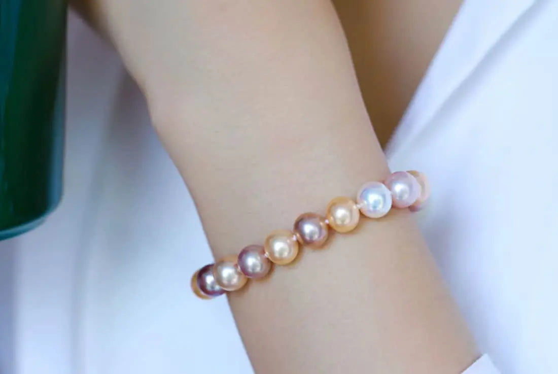 5A+ Natural High Luster Pearl Bracelets, S925 Silver Beaded Pearl Handmade Bracelets, Rose Pink Pearl Bracelets, Vanilla Pearl, Purple Pearl Etsy