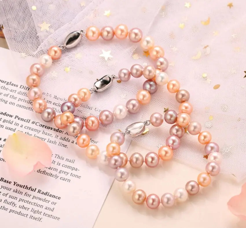 5A+ Natural High Luster Pearl Bracelets, S925 Silver Beaded Pearl Handmade Bracelets, Rose Pink Pearl Bracelets, Vanilla Pearl, Purple Pearl Etsy