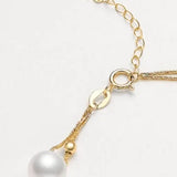 18k Yellow Gold 7mm Natural High Luster White Pink Pearl Bracelet, Handmade Beaded Pearl Bracelets, White Pink Pearl Bracelets, Gift Idea Etsy
