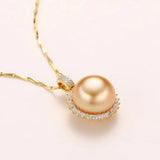 11mm Natural Golden South Sea Pearl Necklace 18k Gold Plated Vermeil Golden Pearl Necklace, Seawater Pearl Necklace, Yellow Pearl Etsy