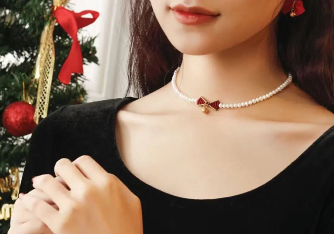 24k Solid Yellow Gold Pearl Bracelet, Freshwater Pearl Bowknot Choker, Pink Beaded Pearl Bow Choker, Gift Idea for Her GF Kid Baby Jewelry Etsy