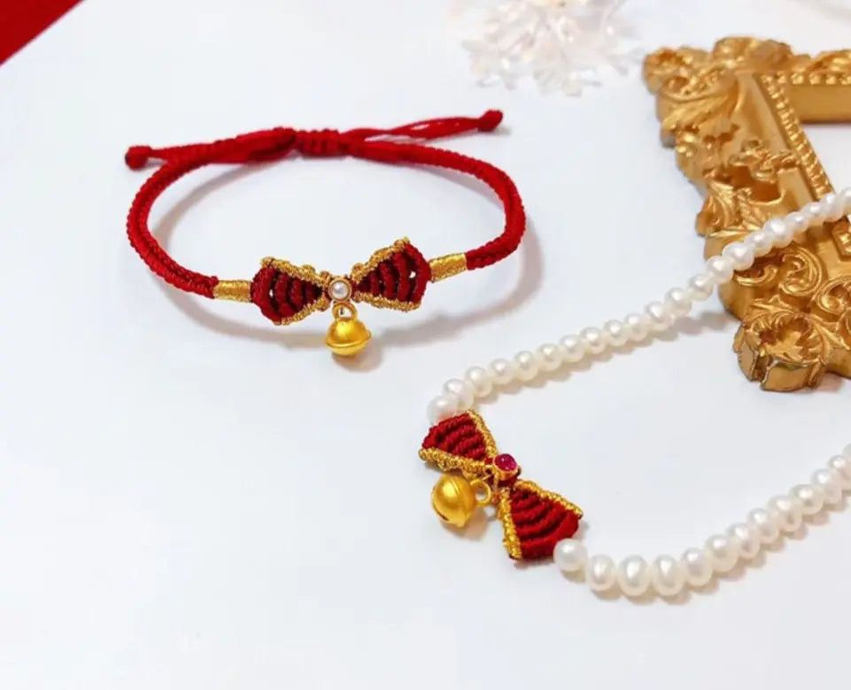 24k Solid Yellow Gold Pearl Bracelet, Freshwater Pearl Bowknot Choker, Pink Beaded Pearl Bow Choker, Gift Idea for Her GF Kid Baby Jewelry Etsy