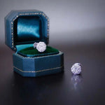 Sapphire Blue Velvet Leather Mini Ring Box Etsy