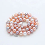 5A+ High Luster Colorful Pearl Handmade Silver 925 Beaded Pearl Necklace, Freshwater Purple Pearl, Pink Pearl, Vanilla Pearl Necklace Etsy