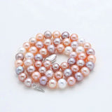 5A+ High Luster Colorful Pearl Handmade Silver 925 Beaded Pearl Necklace, Freshwater Purple Pearl, Pink Pearl, Vanilla Pearl Necklace Etsy