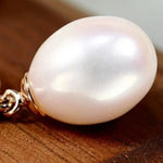 AAA+ High Luster 10mm White Pink Oval Pearl 18K Gold Plated Vermeil White Pink Pearl Earrings, Freshwater Pearl Earrings Etsy