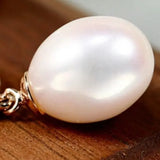 AAA+ High Luster 10mm White Pink Oval Pearl 18K Gold Plated Vermeil White Pink Pearl Earrings, Freshwater Pearl Earrings Etsy