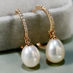 AAA+ High Luster 10mm White Pink Oval Pearl 18K Gold Plated Vermeil White Pink Pearl Earrings, Freshwater Pearl Earrings Etsy