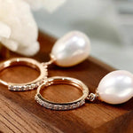 AAA+ High Luster 10mm White Pink Oval Pearl 18K Gold Plated Vermeil White Pink Pearl Earrings, Freshwater Pearl Earrings Etsy