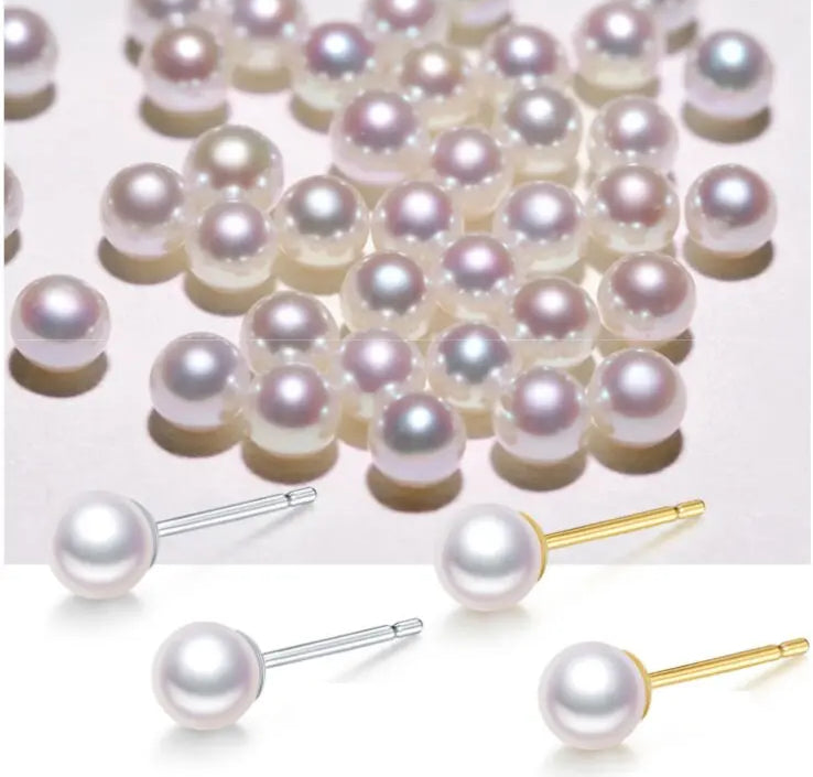 5A+ Akoya Pearl Earrings, 3-9.5mm White Pink Pearl S925 Silver Earrings, Seawater Pearl Earrings Etsy