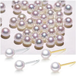 Akoya Pearl 3-9.5mm 18k Gold Plated Vermeil White Pink Pearl Stud Earrings Etsy