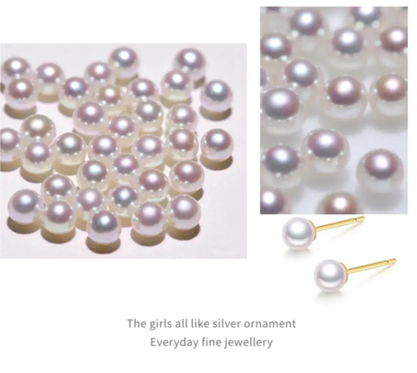 Akoya Pearl 3-9.5mm 18k Gold Plated Vermeil White Pink Pearl Stud Earrings Etsy
