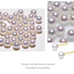 5A+ Akoya Pearl Earrings, 3-9.5mm White Pink Pearl S925 Silver Earrings, Seawater Pearl Earrings Etsy