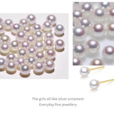 5A+ Akoya Pearl Earrings, 3-9.5mm White Pink Pearl S925 Silver Earrings, Seawater Pearl Earrings Etsy