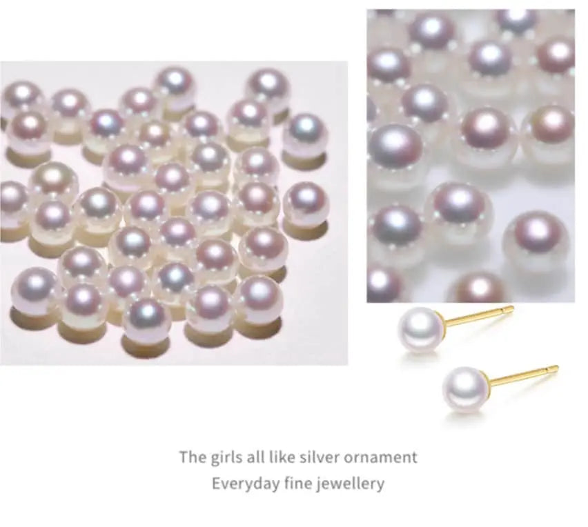 5A+ Akoya Pearl Earrings, 3-9.5mm White Pink Pearl S925 Silver Earrings, Seawater Pearl Earrings Etsy