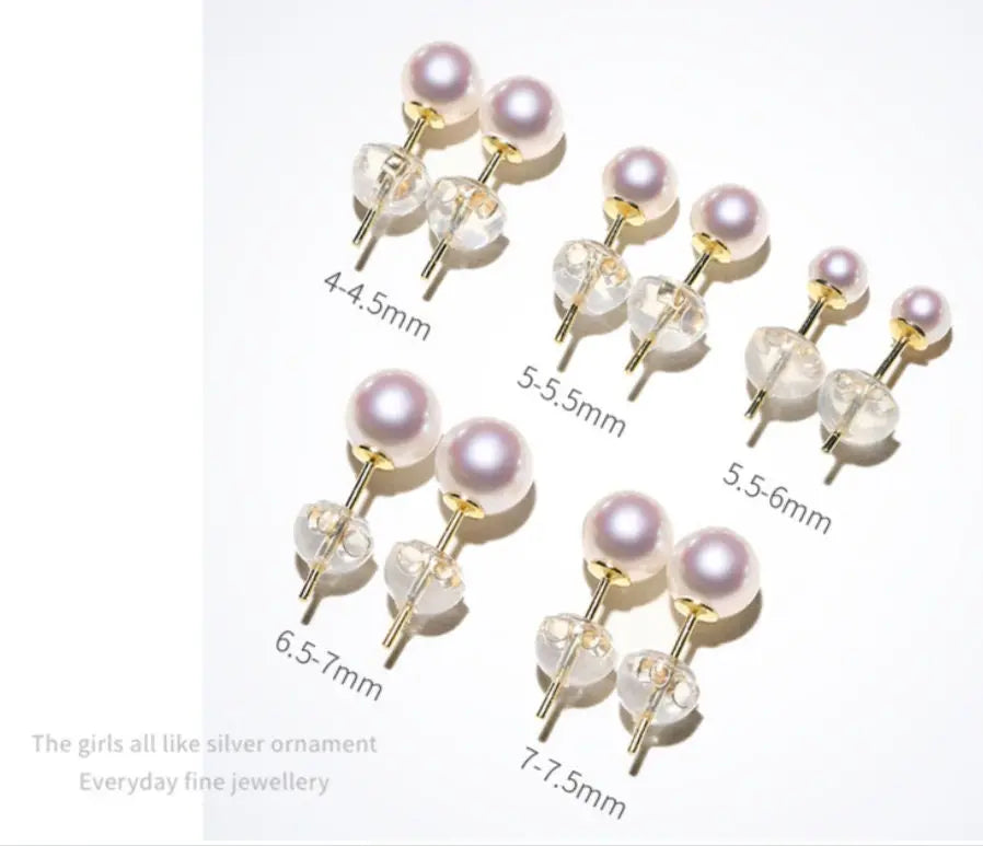 Akoya Pearl 3-9.5mm 18k Gold Plated Vermeil White Pink Pearl Stud Earrings Etsy