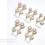 Akoya Pearl 3-9.5mm 18k Gold Plated Vermeil White Pink Pearl Stud Earrings Etsy