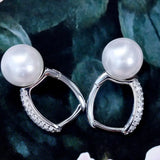 5A+ High Luster Pearl 10mm Handmade 925 Silver White Pink Pearl Earrings, Freshwater Pearl Earrings, Pink Pearl, Diamond Earrings Etsy